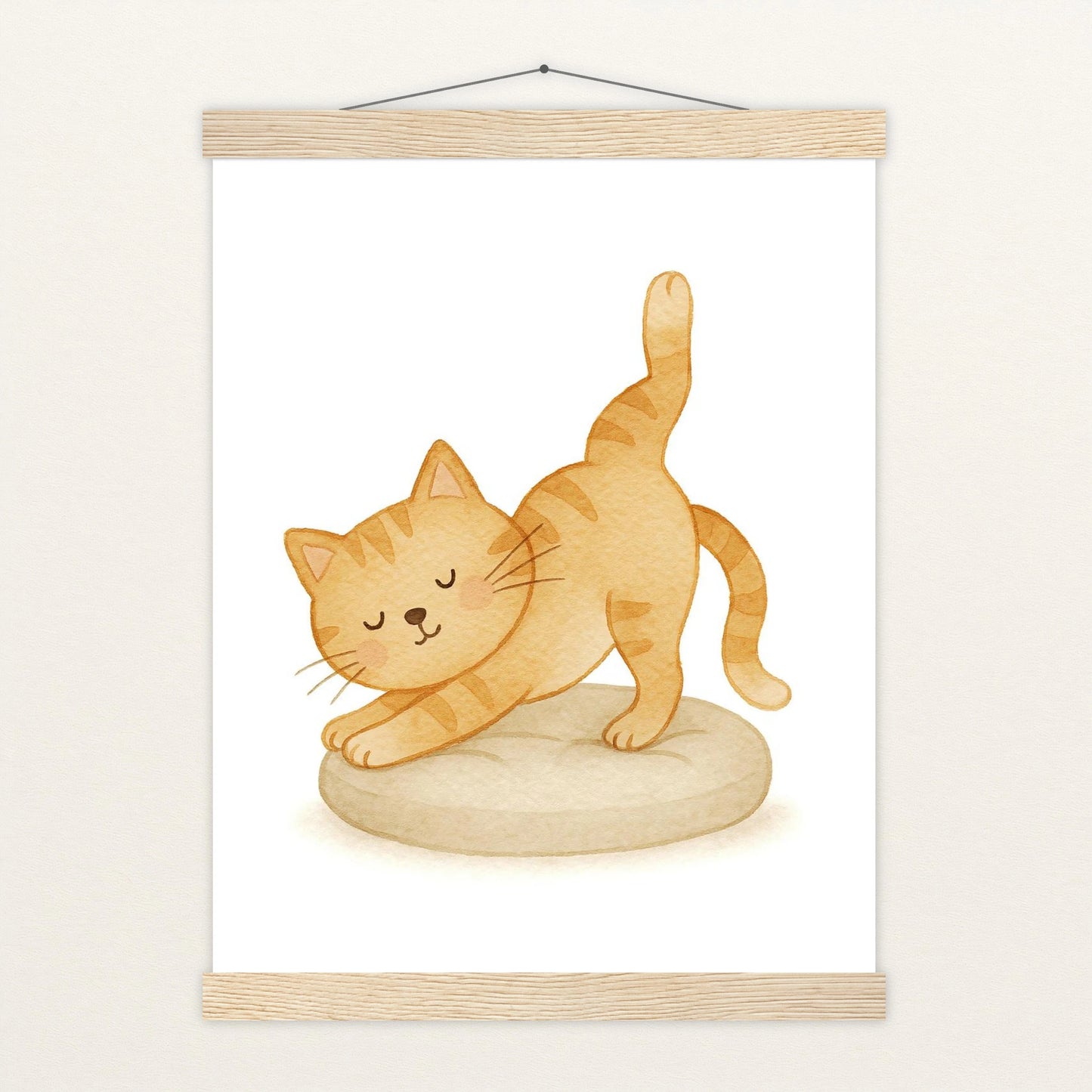 Kira die Katze - Motiv: "Yoga" Poster mit Leisten von tinylearner
