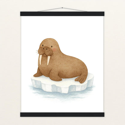 Wally das Walross Poster mit Leisten von tinylearner