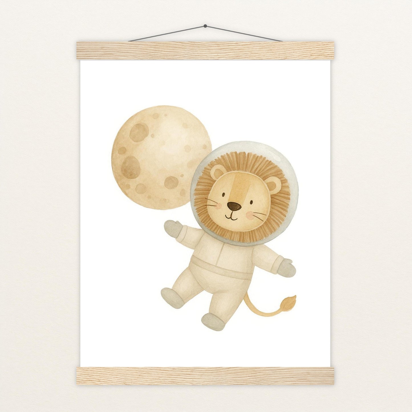 Leo der Löwe - Motiv: "Astronaut" Poster mit Leisten von tinylearner