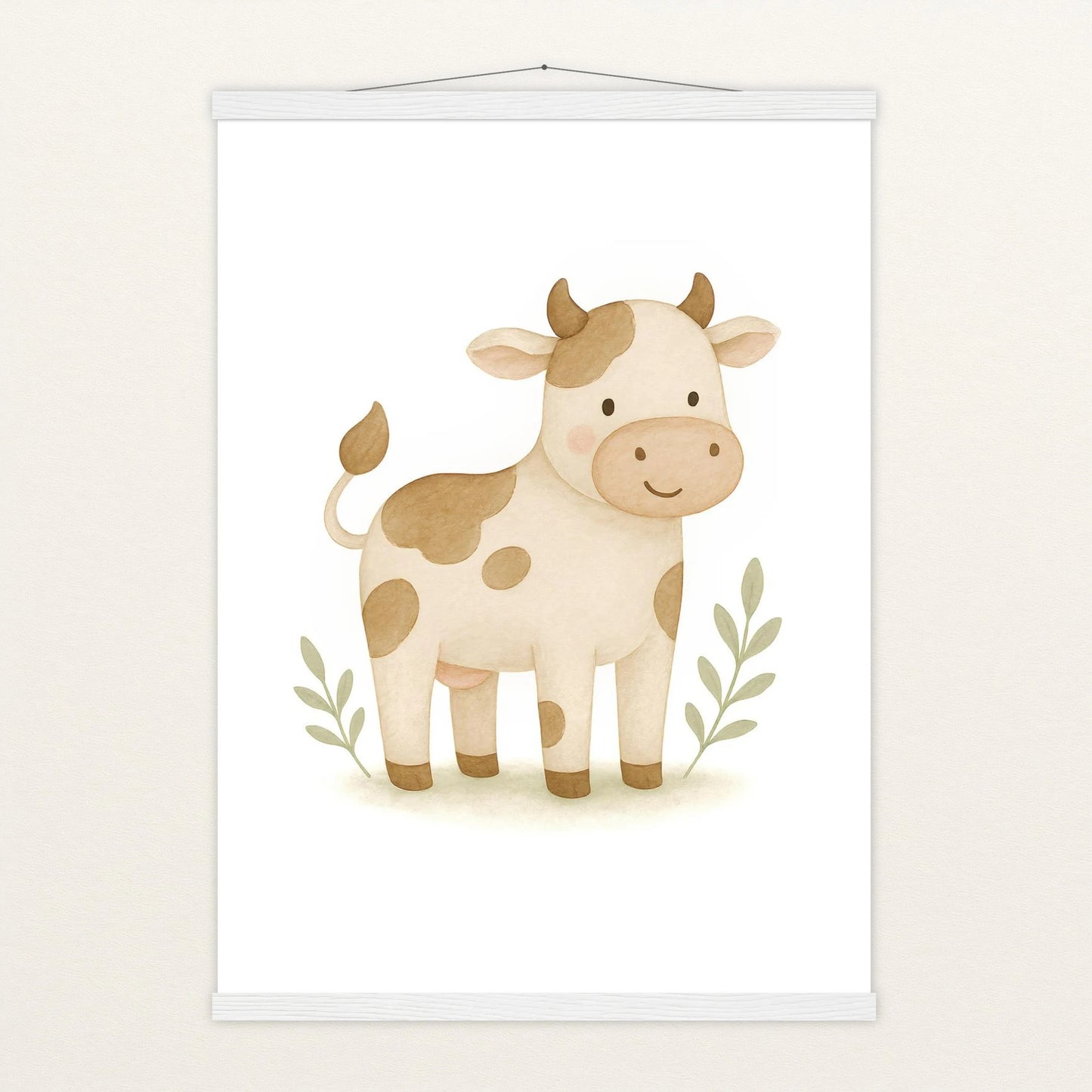 Klara die Kuh Poster mit Leisten von tinylearner