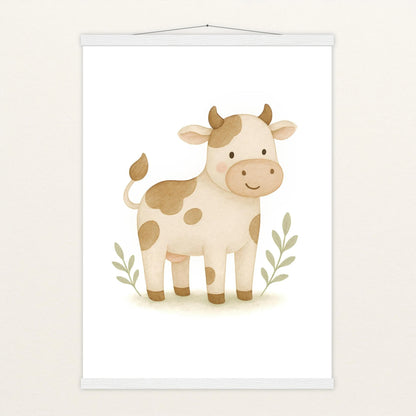 Klara die Kuh Poster mit Leisten von tinylearner