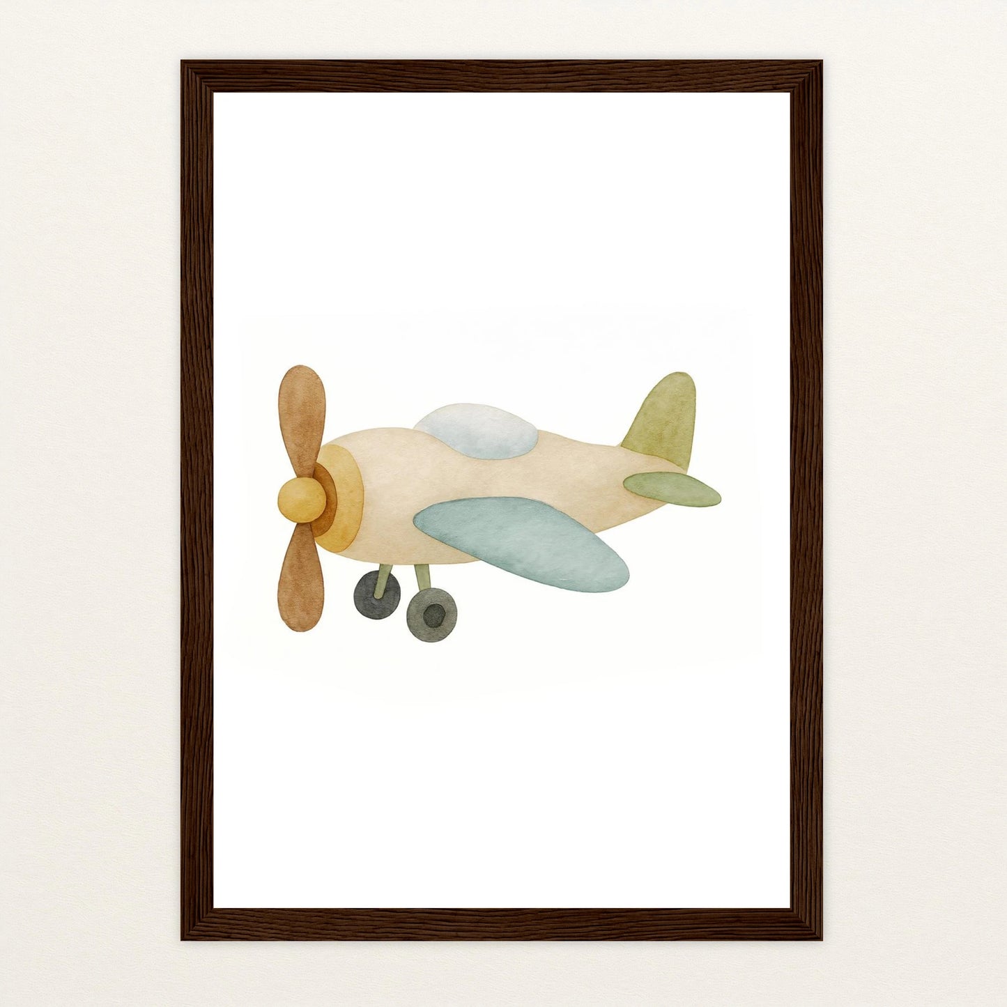 Propellerflugzeug Poster mit Holzrahmen von tinylearner