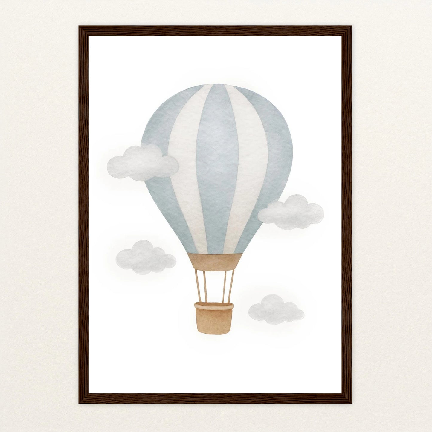 Heißluftballon Poster mit Holzrahmen von tinylearner