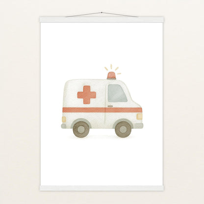 Krankenwagen Poster mit Leisten von tinylearner