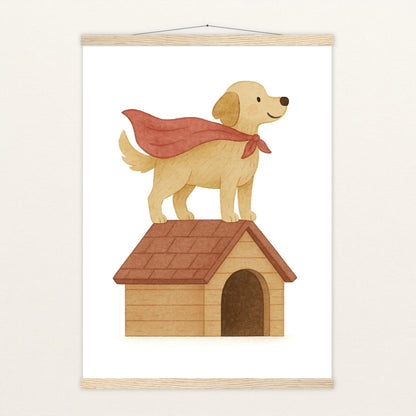 Hugo der Hund - Motiv: "Superheld" Poster mit Leisten von tinylearner