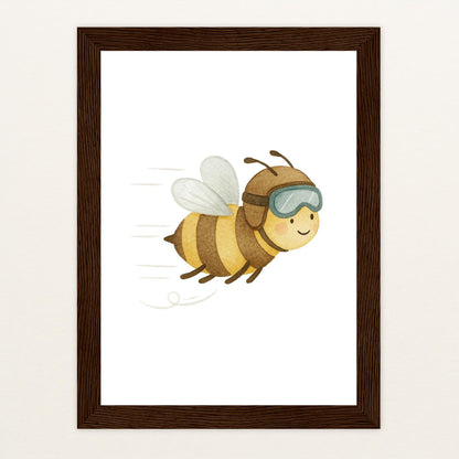 Bibi die Biene Poster mit Holzrahmen von tinylearner