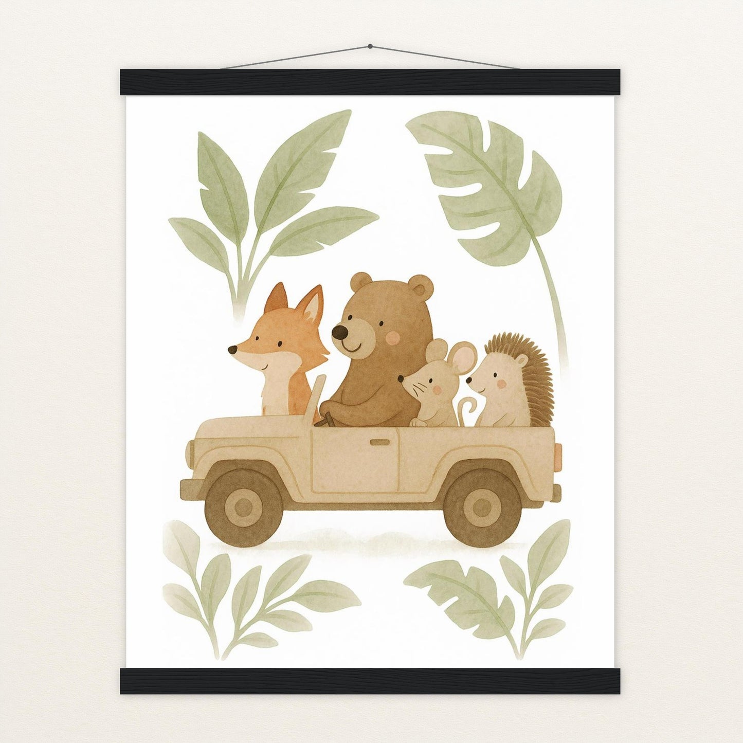 Tierfreunde - Motiv: "Safari" Poster mit Leisten von tinylearner
