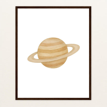 Saturn Poster mit Holzrahmen von tinylearner