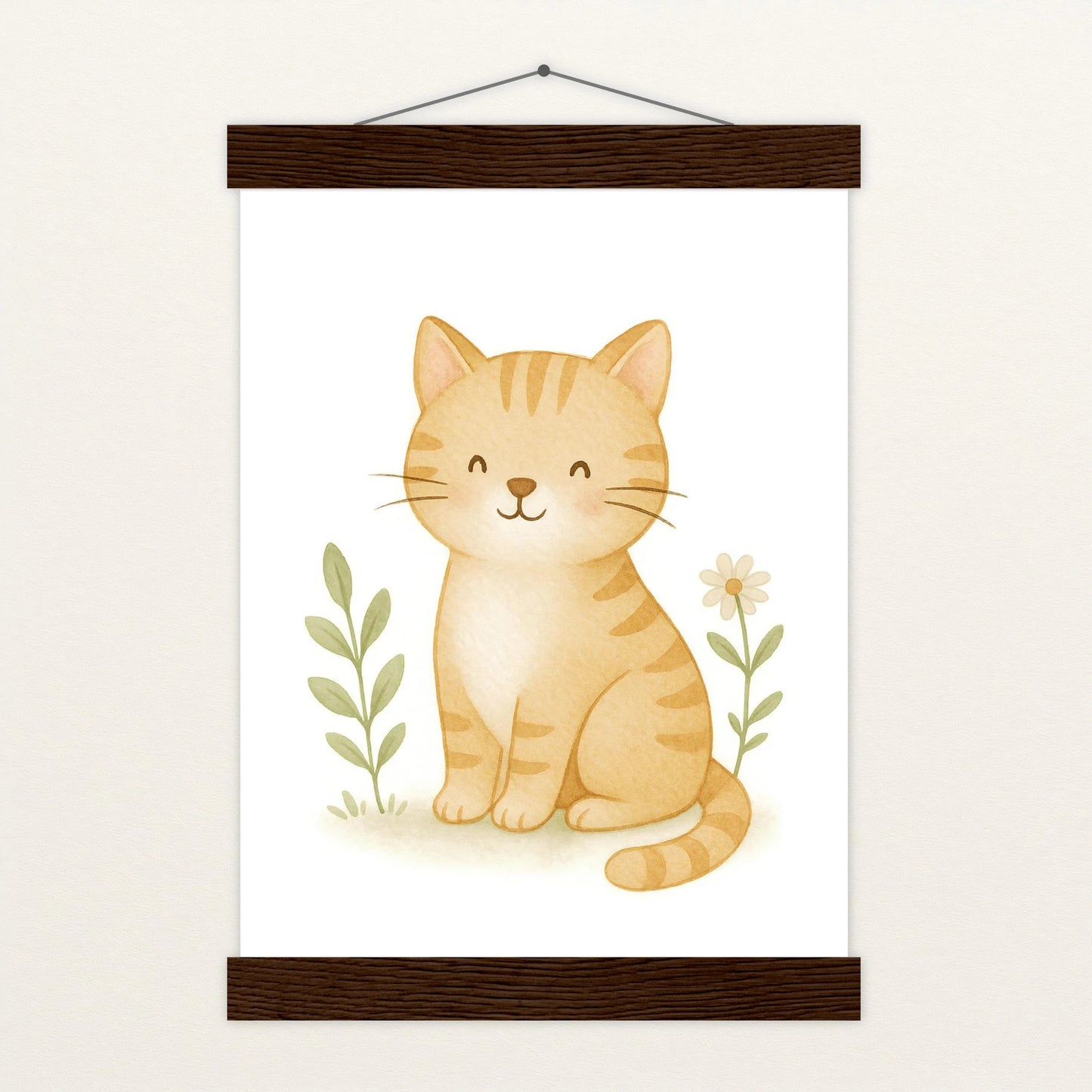 Kira die Katze Poster mit Leisten von tinylearner