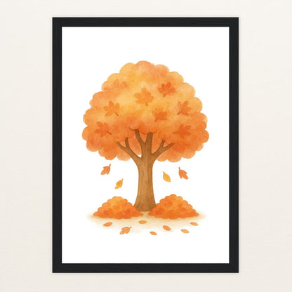 Ahornbaum Poster mit Holzrahmen von tinylearner