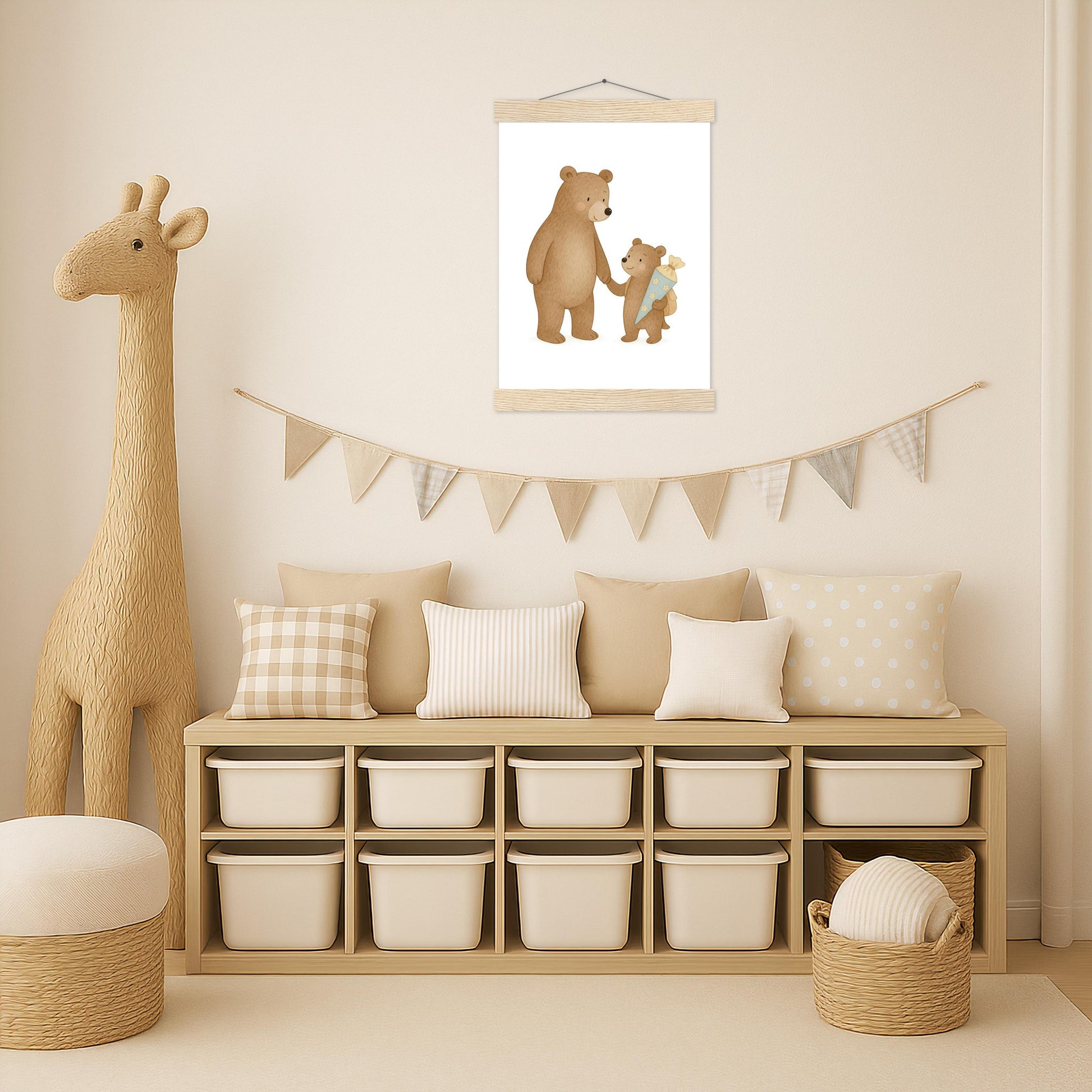 Balu der Bär - Motiv: "Schultüte" Poster mit Leisten von tinylearner