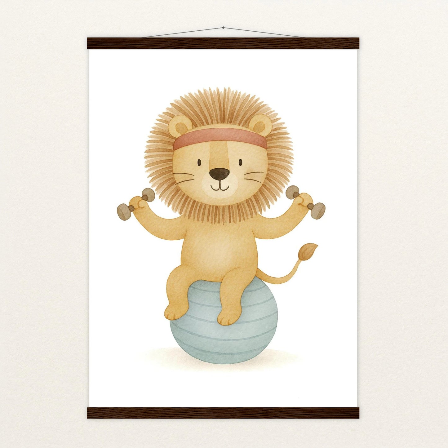 Leo der Löwe - Motiv: "Workout" Poster mit Leisten von tinylearner