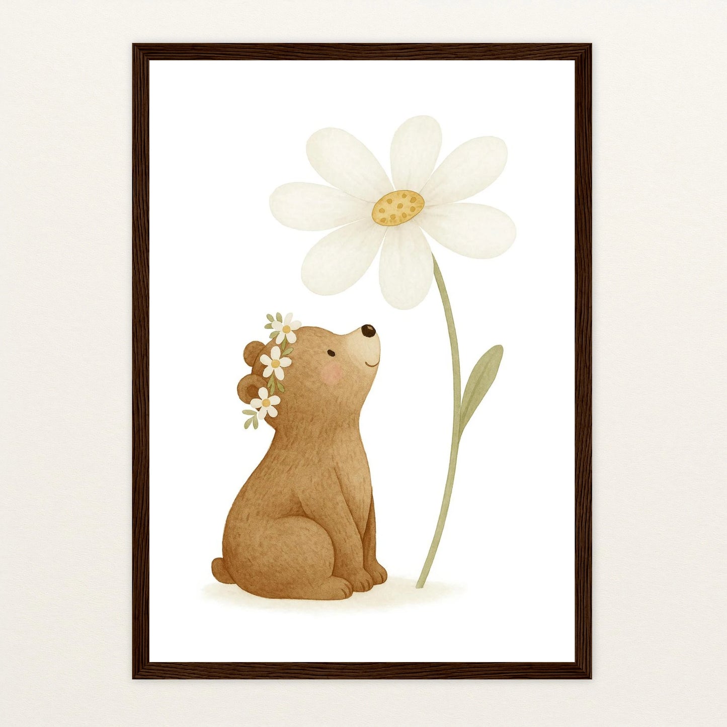 Balu der Bär - Motiv: "Gänseblümchen" Poster mit Holzrahmen von tinylearner