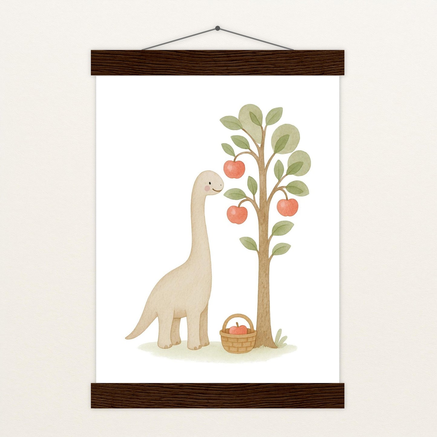 Dinosaurier Brachiosaurus - Motiv: "Apfelbaum" Poster mit Leisten von tinylearner