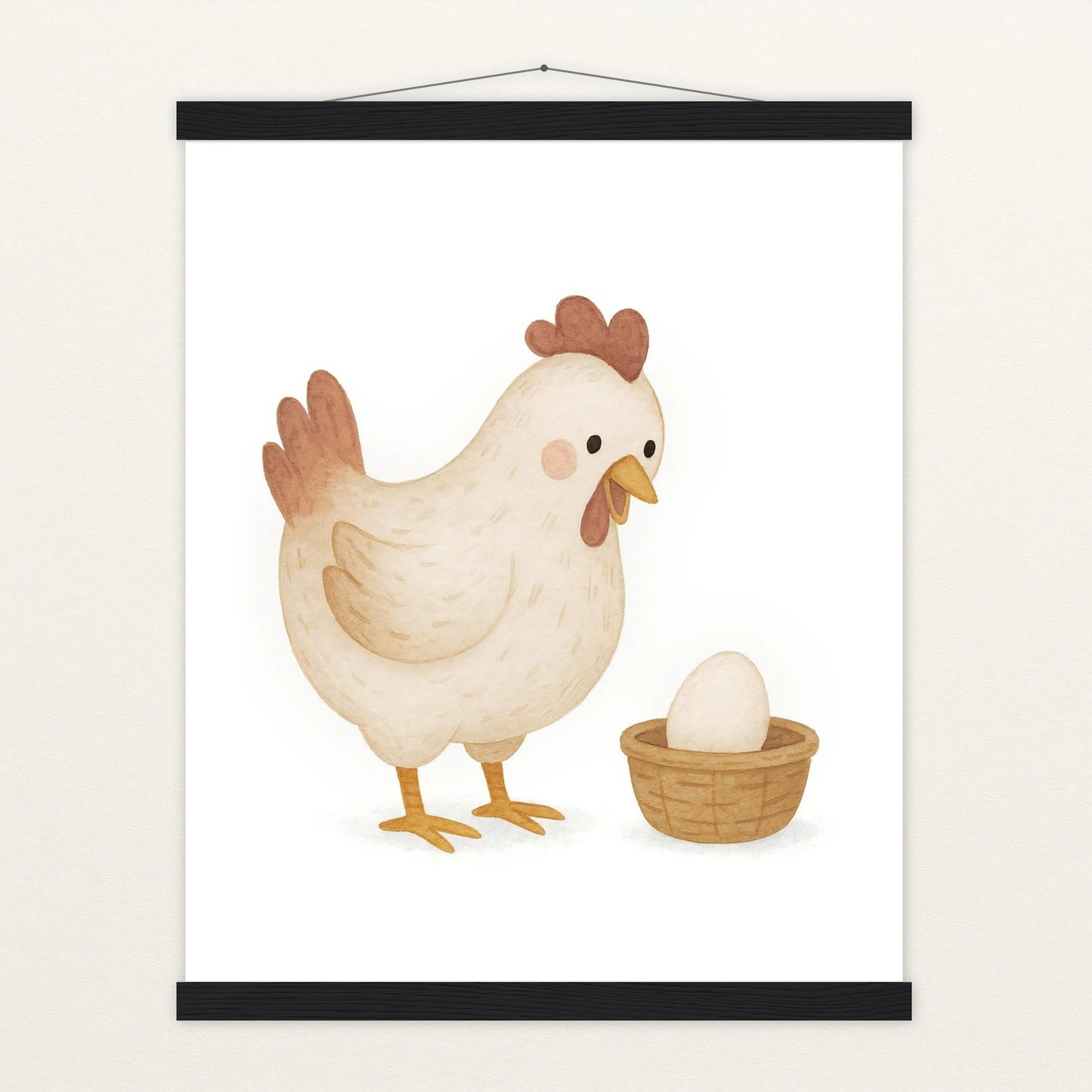 Hanni das Huhn - Motiv: "Ei" Poster mit Leisten von tinylearner