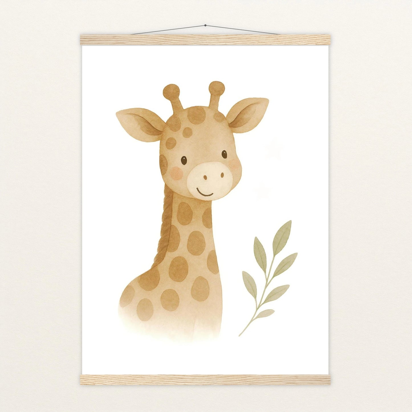 Greta die Giraffe Poster mit Leisten von tinylearner