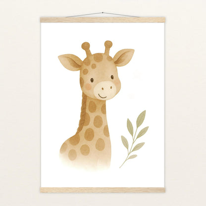Greta die Giraffe Poster mit Leisten von tinylearner