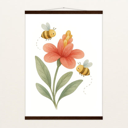 Bibi die Biene - Motiv: "Blume" Poster mit Leisten von tinylearner