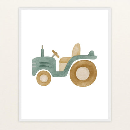 Traktor Poster mit Holzrahmen von tinylearner