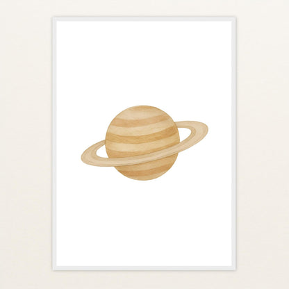 Saturn Poster mit Holzrahmen von tinylearner