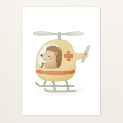 Iggi der Igel - Motiv: "Rettungshubschrauber" Poster von tinylearner