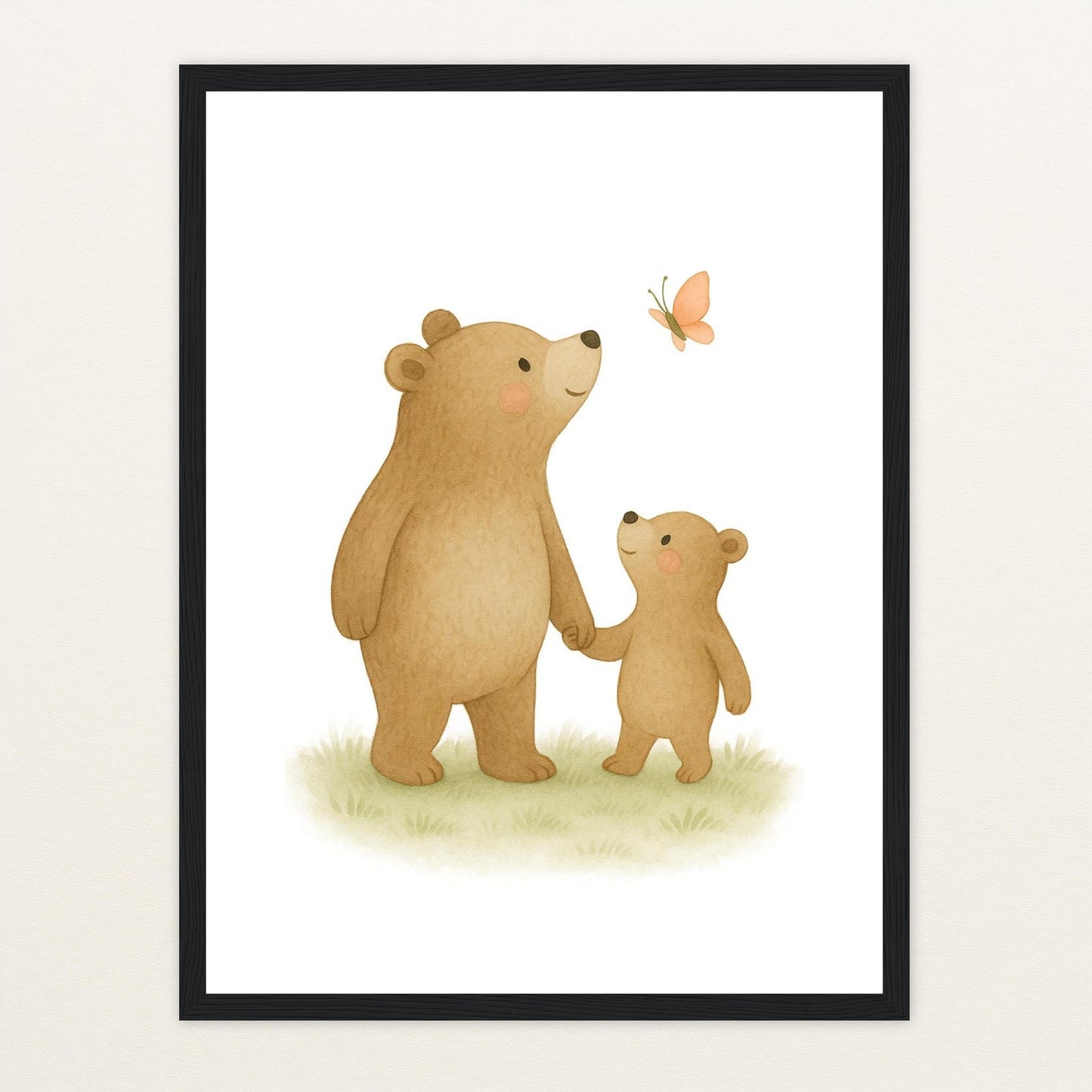 Balu der Bär - Motiv: "Schmetterling" Poster mit Holzrahmen von tinylearner