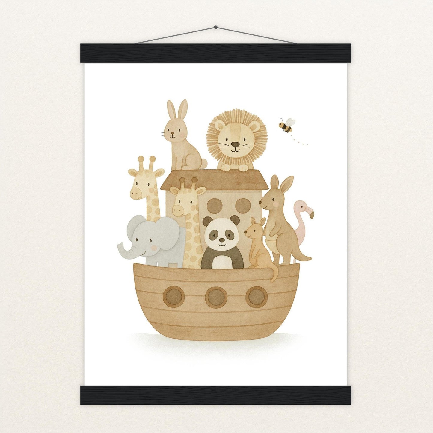 Tierfreunde - Motiv: "Arche Noah" Poster mit Leisten von tinylearner