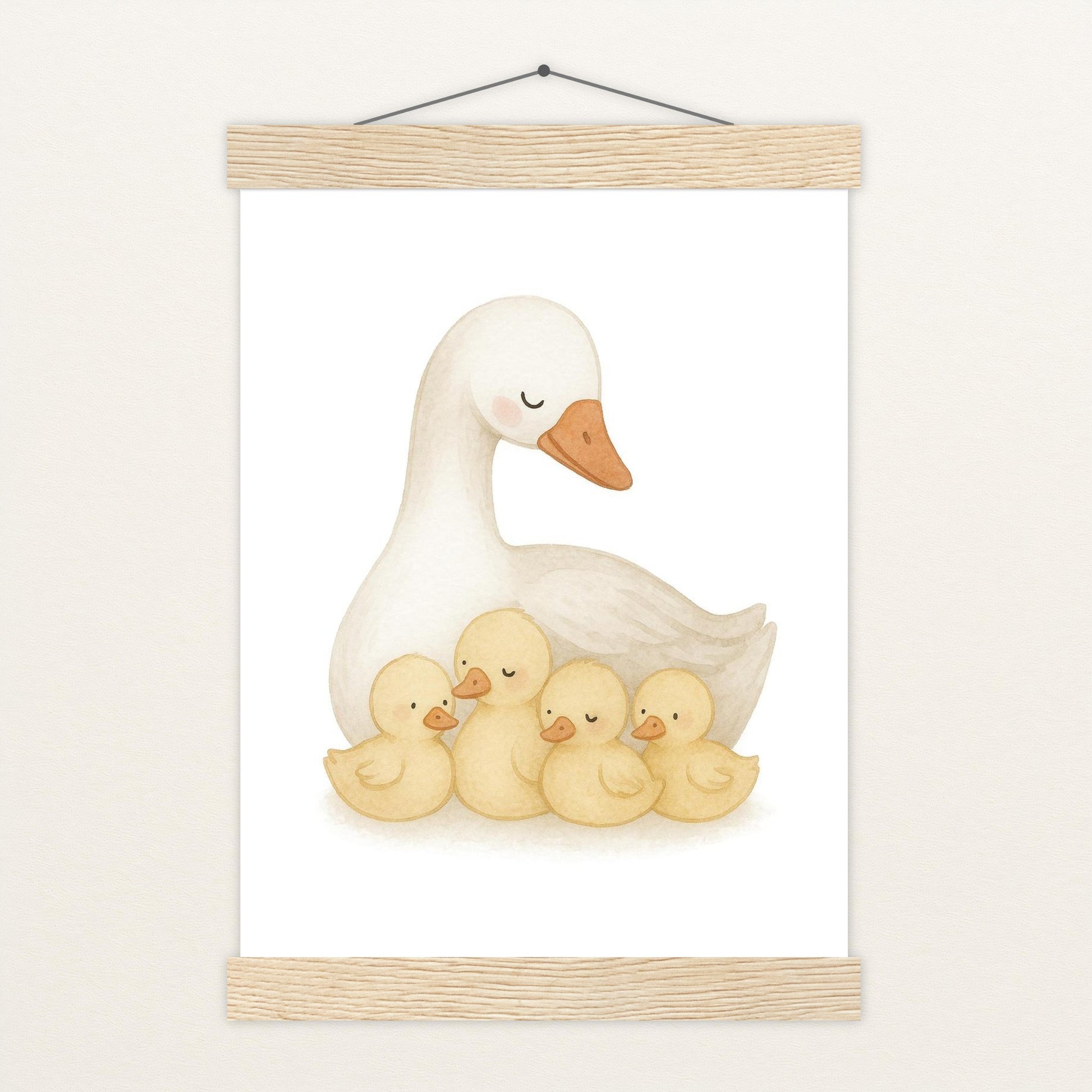 Gusi die Gans - Motiv: "Familie" Poster mit Leisten von tinylearner