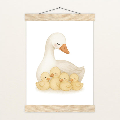 Gusi die Gans - Motiv: "Familie" Poster mit Leisten von tinylearner