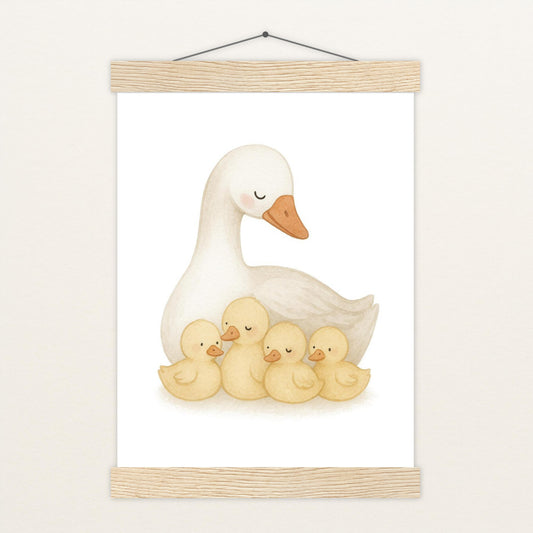 Gusi die Gans - Motiv: "Familie" Poster mit Leisten von tinylearner