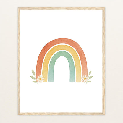 Regenbogen Poster mit Holzrahmen von tinylearner
