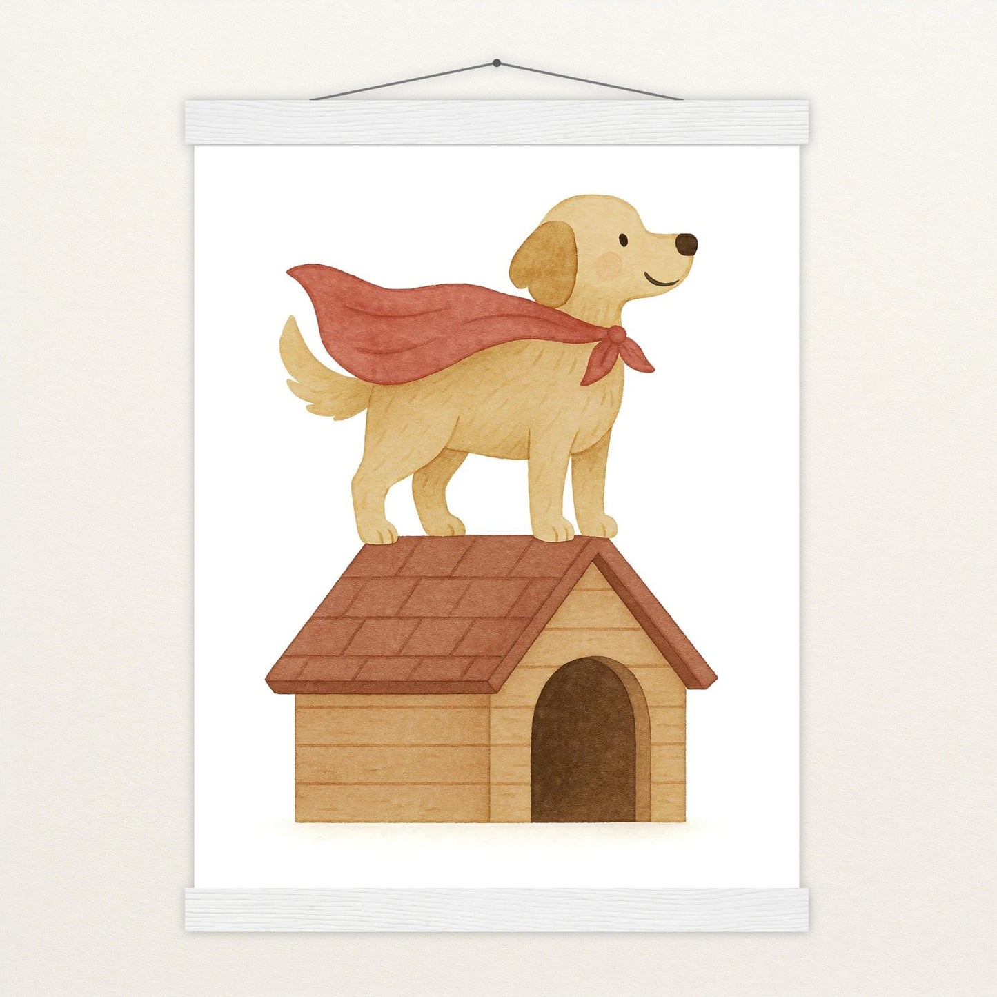 Hugo der Hund - Motiv: "Superheld" Poster mit Leisten von tinylearner