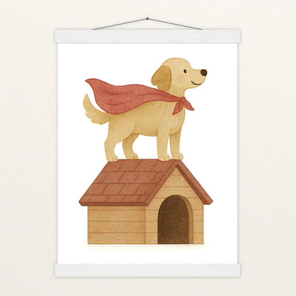 Hugo der Hund - Motiv: "Superheld" Poster mit Leisten von tinylearner