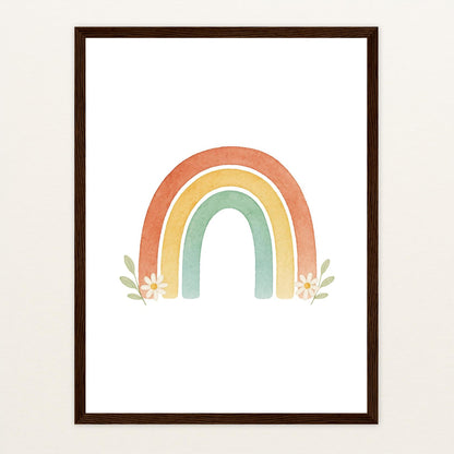 Regenbogen Poster mit Holzrahmen von tinylearner