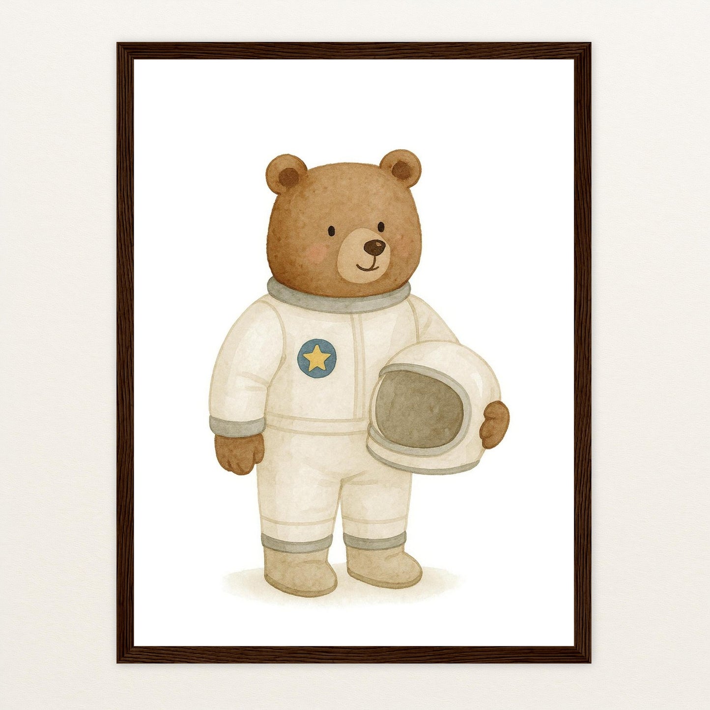 Balu der Bär - Motiv: "Astronaut" Poster mit Holzrahmen von tinylearner