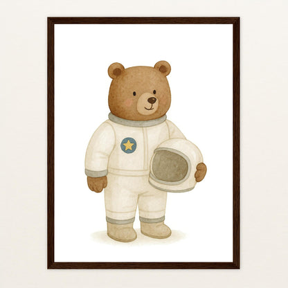 Balu der Bär - Motiv: "Astronaut" Poster mit Holzrahmen von tinylearner