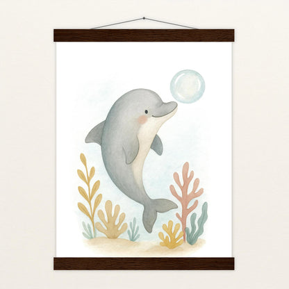 Dora der Delfin - Motiv: "Luftblase" Poster mit Leisten von tinylearner