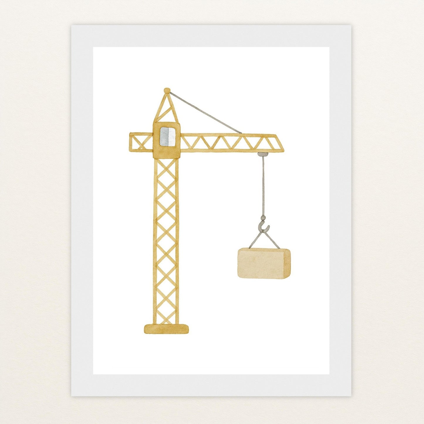 Kran Poster mit Holzrahmen von tinylearner