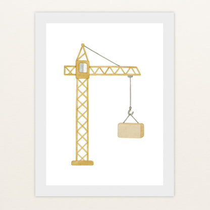 Kran Poster mit Holzrahmen von tinylearner