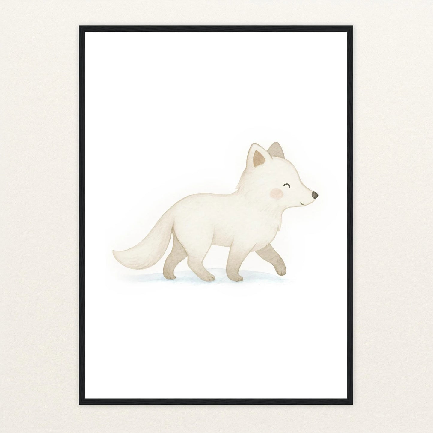 Pino der Polarfuchs Poster mit Holzrahmen von tinylearner