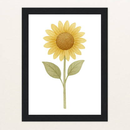 Sonnenblume Poster mit Holzrahmen von tinylearner