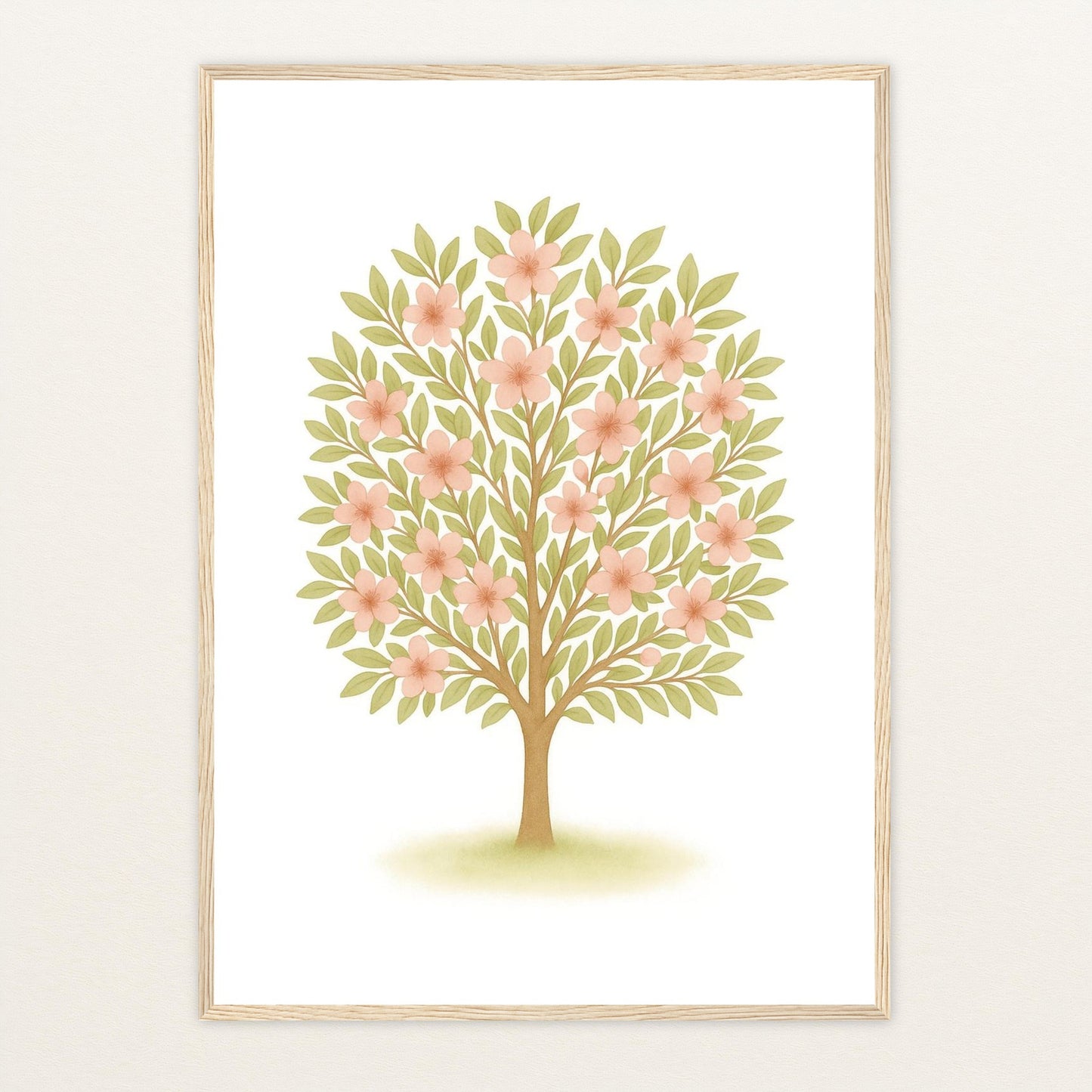 Kirschbaum Poster mit Holzrahmen von tinylearner