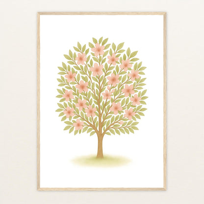 Kirschbaum Poster mit Holzrahmen von tinylearner