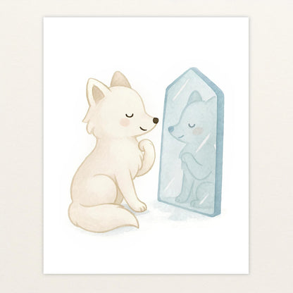 Pino der Polarfuchs - Motiv: "Spiegel" Poster von tinylearner