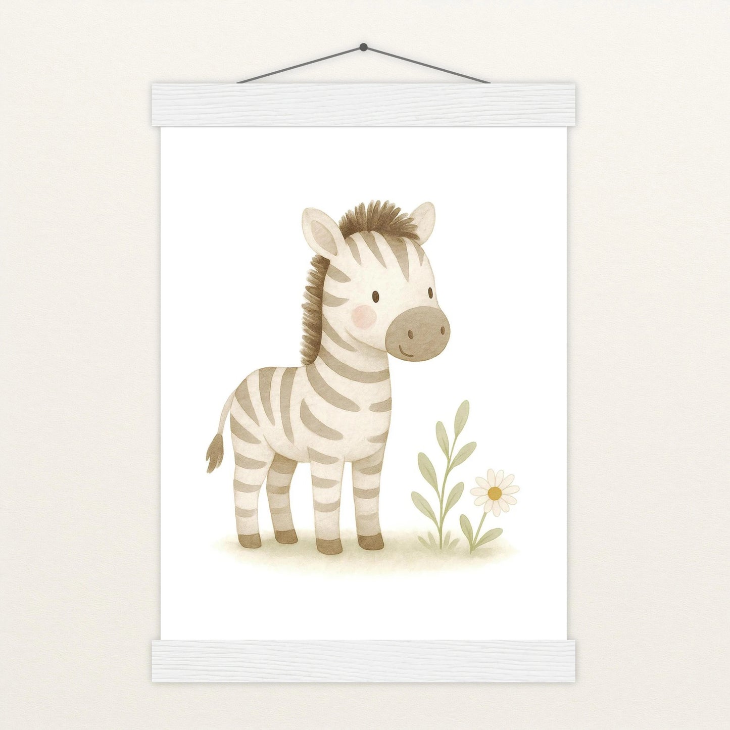 Zinni das Zebra Poster mit Leisten von tinylearner