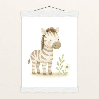 Zinni das Zebra Poster mit Leisten von tinylearner