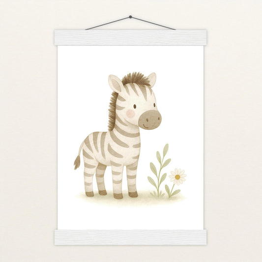 Zinni das Zebra Poster mit Leisten von tinylearner