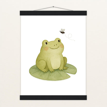 Flocke der Frosch - Motiv: "Fliege" Poster mit Leisten von tinylearner