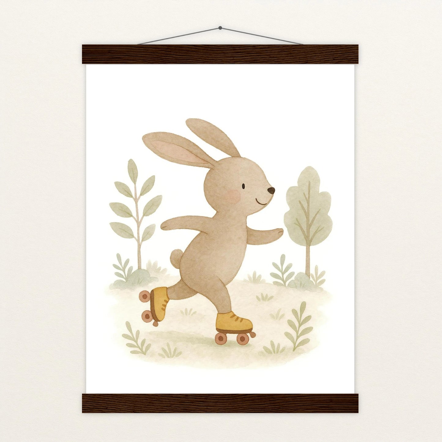 Holly der Hase - Motiv: "Rollschuhe" Poster mit Leisten von tinylearner