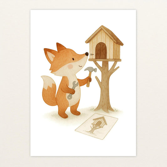 Finnegan der Fuchs - Motiv: "Baumhaus" Poster von tinylearner